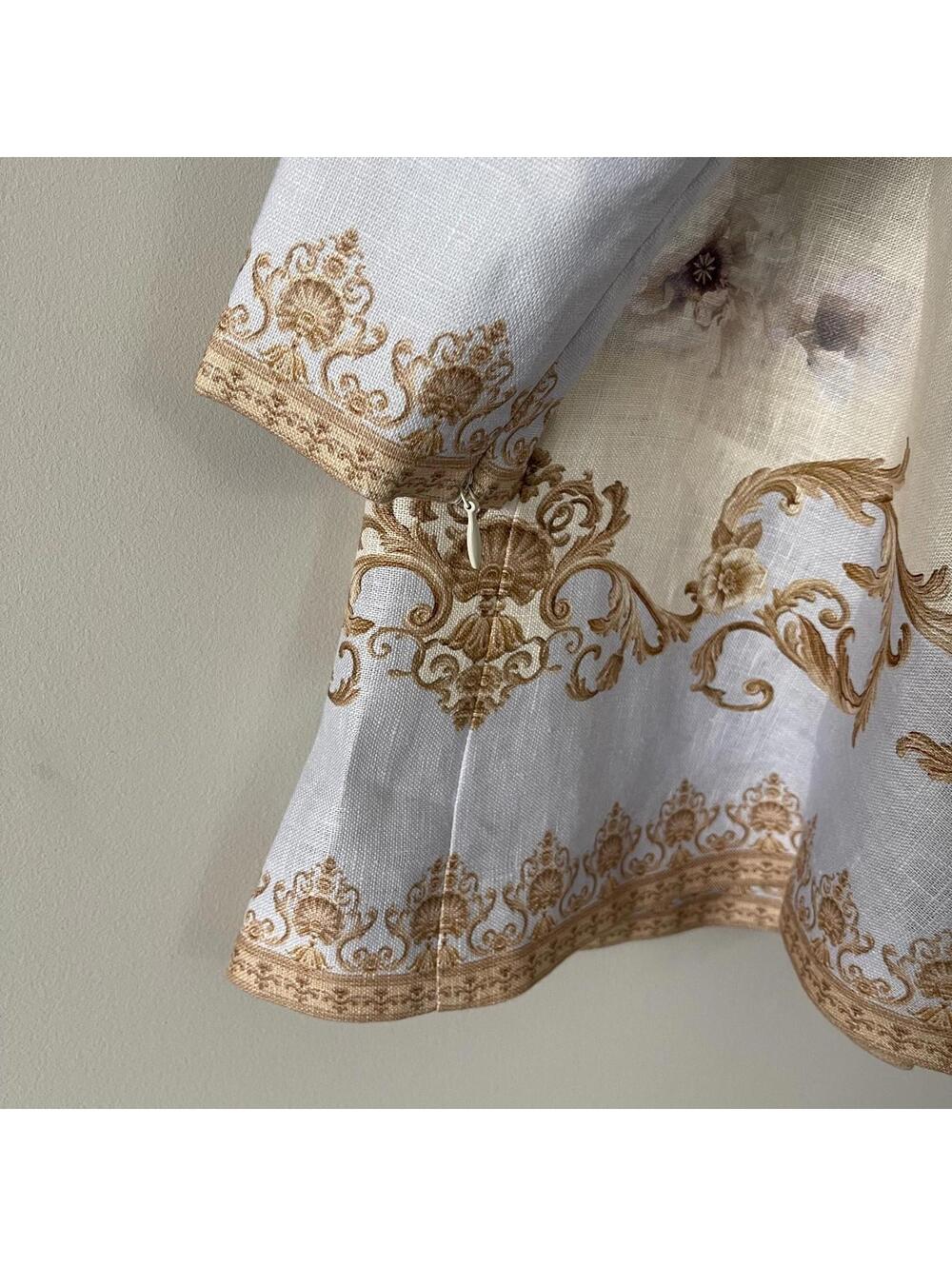 Zimmermann Cream and Lilac Baroque-Print Mini Dress - Picture 7 of 14